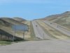 That little black dot at the top of the highway is PJ walking his bike down this huge hill.  His first flat.