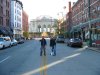 PJ and Ian in the middle of the street in Denver, Colorado.