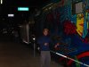 PJ in front of the Cowboy Mouth tour bus.