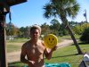 Pj with old frisbee.  Bay St. Louis, Mississippi.